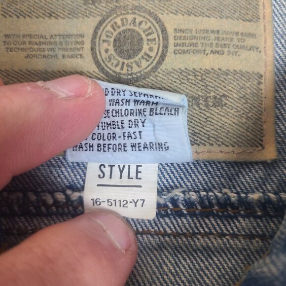 Vintage Jordache Denim Jacket Embellished Sequined Acid Wash Parrot Design Sz L - Picture 6 of 16